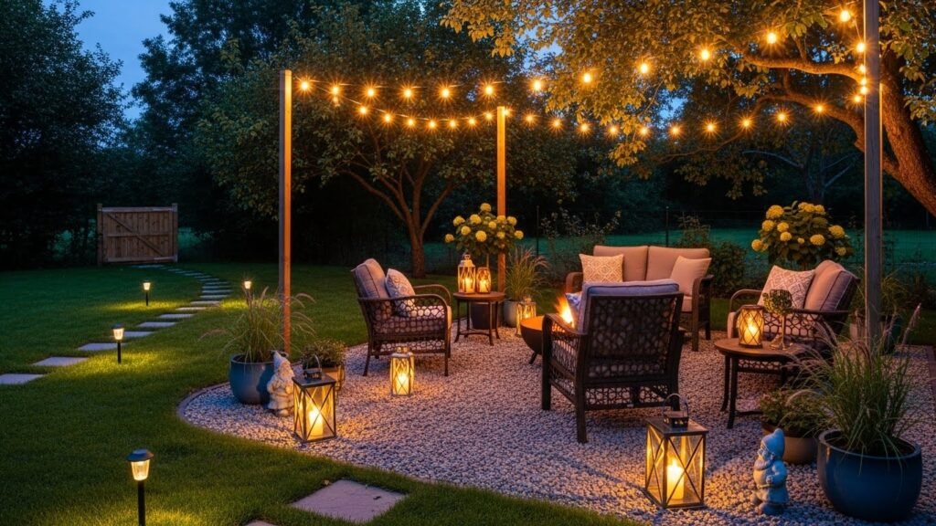Gravel Patio Lighting