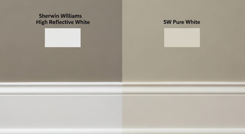 Comparing Trim Contrasts: High Reflective White vs. Pure White