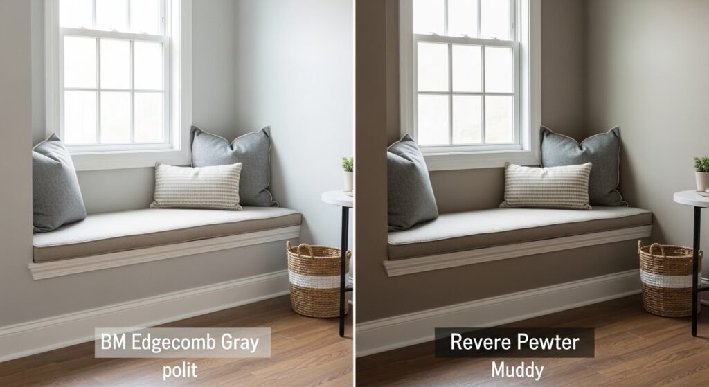Edgecomb Gray vs. Revere Pewter